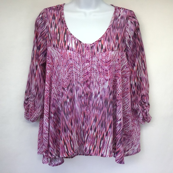 Material Girl Pink Graphic Print Open Back Tunic S - Picture 1 of 6